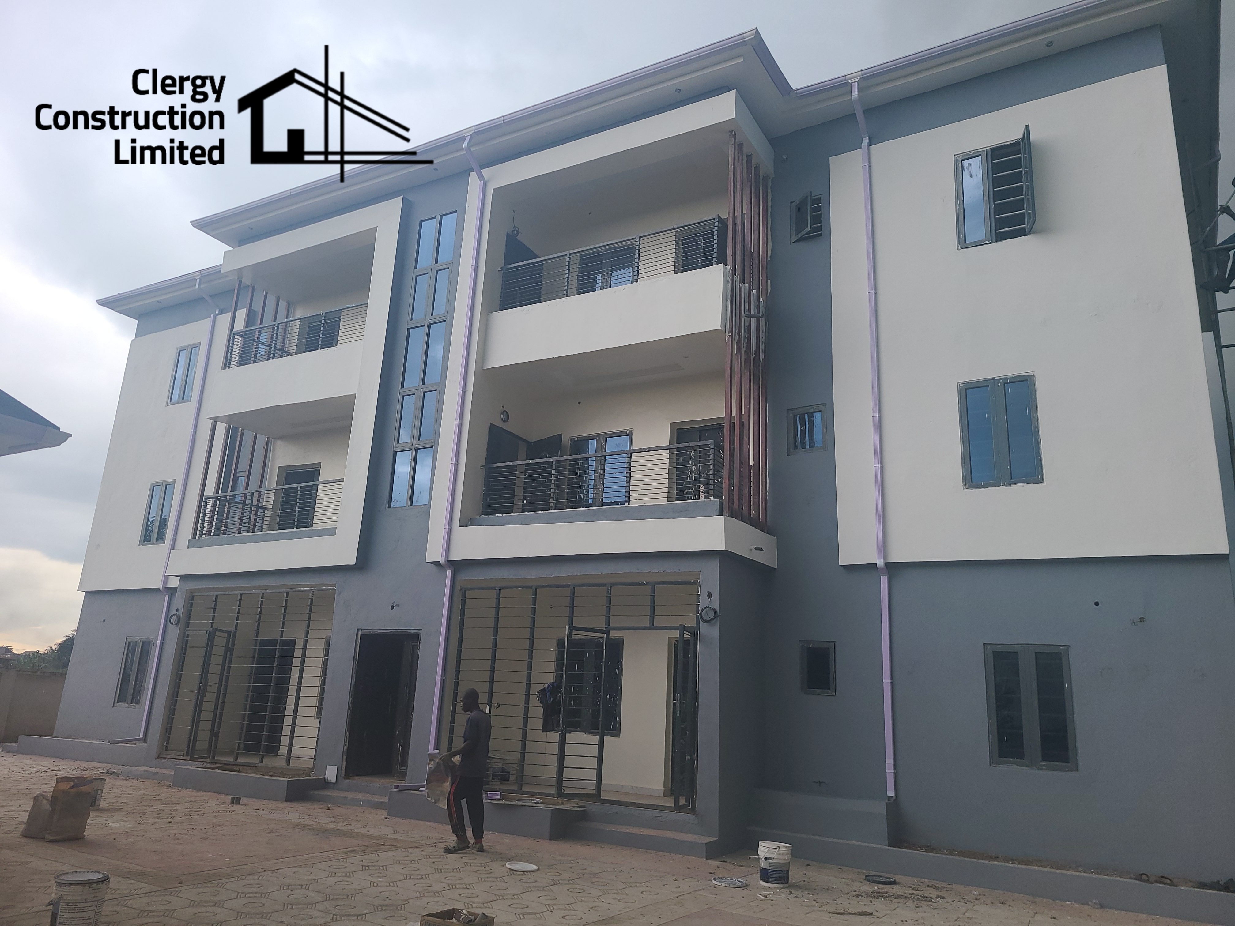 3-storey residential building — front elevation